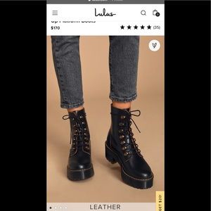 Dr. Martens. Leona Black Vintage smooth leather lace up platform boots.